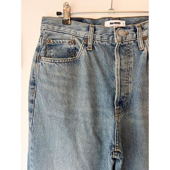 NWT RE/DONE Originals 70's Stove Pipe Jeans in Medium Cool Blue Size 29 Straight - Picture 5 of 10